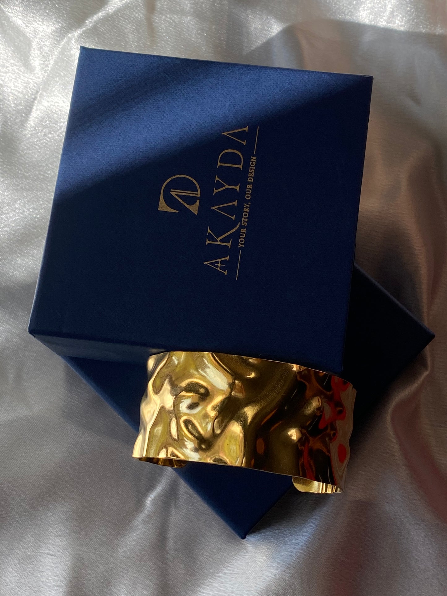 Golden foil textured hand cuffs ( adjustable)