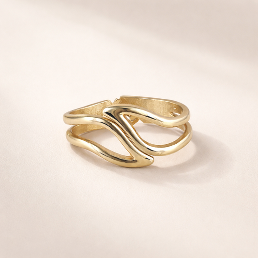 Gold Wave Open Cuff