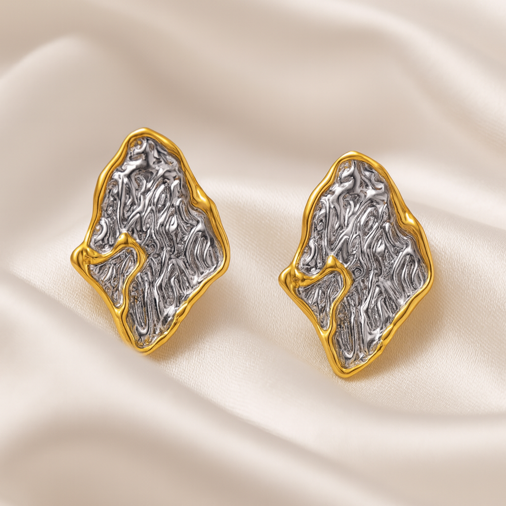 Dual Tone Kaju Katli Studs