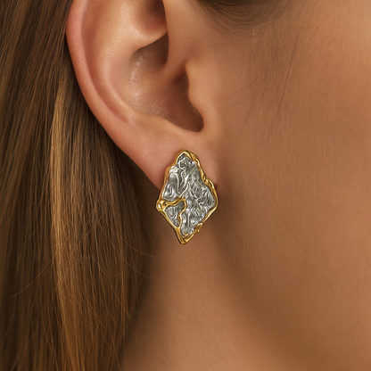 Dual Tone Kaju Katli Studs