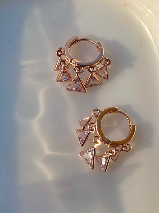 Acute Prism Huggies Rose Gold