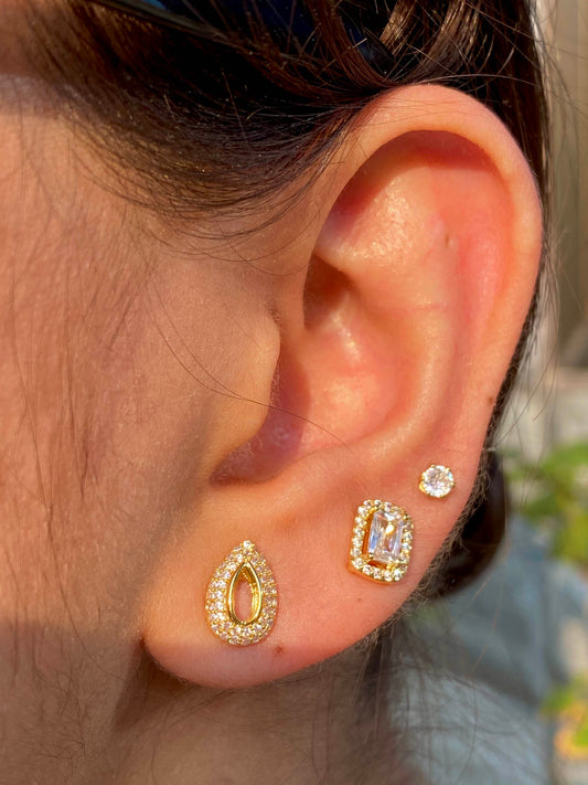 Arizona Diamond Studs Golden (Set of 3)