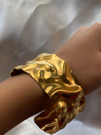Golden foil textured hand cuffs ( adjustable)