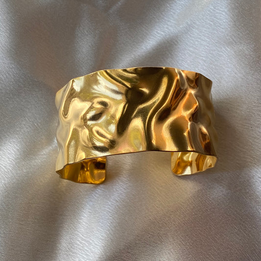 Golden foil textured hand cuffs ( adjustable)