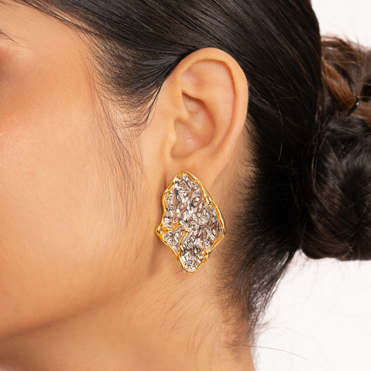 Dual Tone Kaju Katli Studs