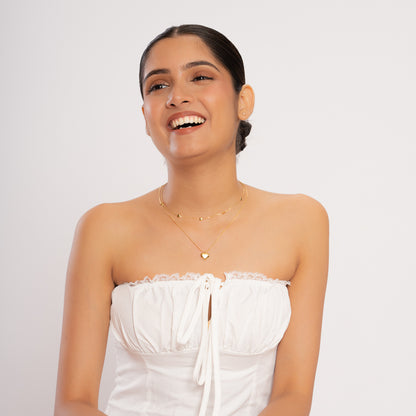 Dual Heart Choker Stack Necklace