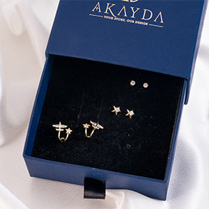 Take me to the plane golden studs (Set of 3)