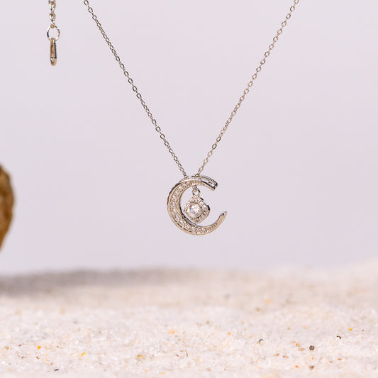 Delicate Moon Star Dailywear Necklace