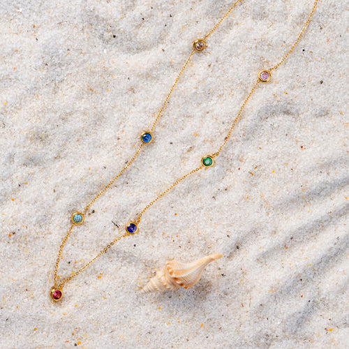 Multistone delicate necklace