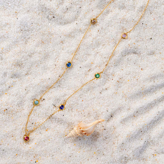 Multistone delicate necklace