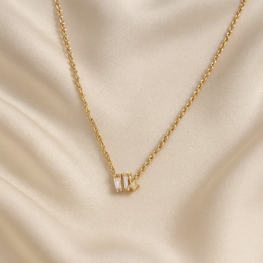 Triple Baguette Diamond Necklace